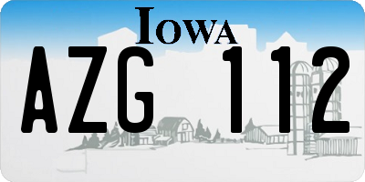 IA license plate AZG112