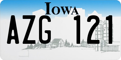 IA license plate AZG121