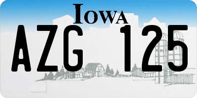 IA license plate AZG125