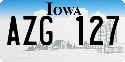 IA license plate AZG127
