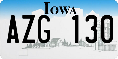 IA license plate AZG130