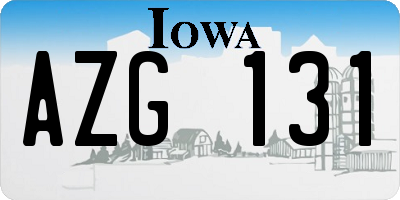 IA license plate AZG131