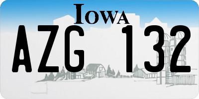 IA license plate AZG132