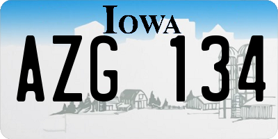 IA license plate AZG134