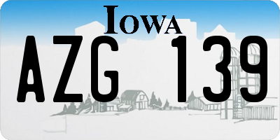 IA license plate AZG139