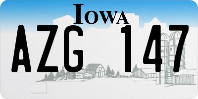 IA license plate AZG147