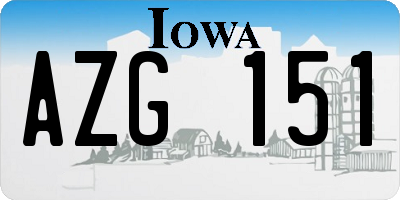 IA license plate AZG151