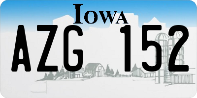IA license plate AZG152