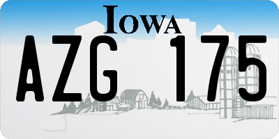 IA license plate AZG175