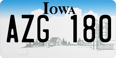 IA license plate AZG180