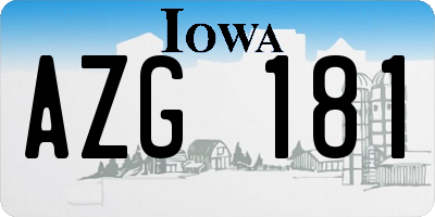 IA license plate AZG181