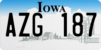 IA license plate AZG187
