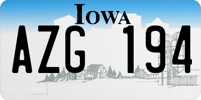 IA license plate AZG194