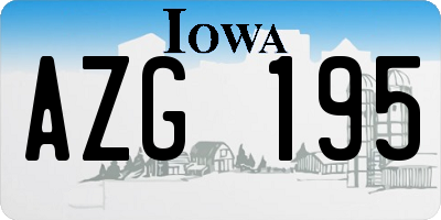 IA license plate AZG195