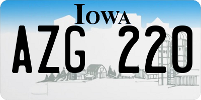IA license plate AZG220