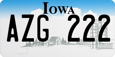 IA license plate AZG222