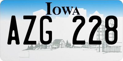 IA license plate AZG228