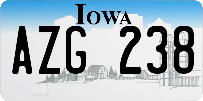 IA license plate AZG238