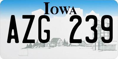 IA license plate AZG239
