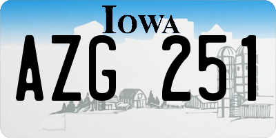 IA license plate AZG251