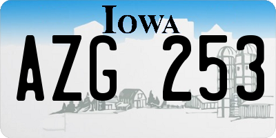 IA license plate AZG253