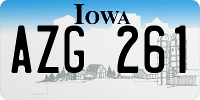 IA license plate AZG261