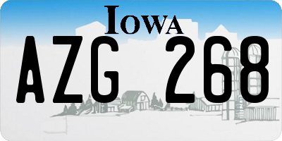 IA license plate AZG268