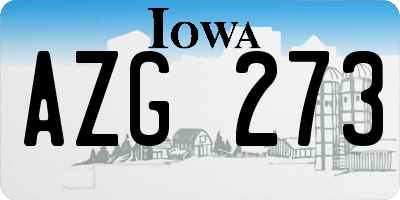 IA license plate AZG273