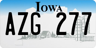 IA license plate AZG277