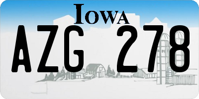 IA license plate AZG278