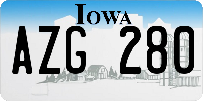 IA license plate AZG280