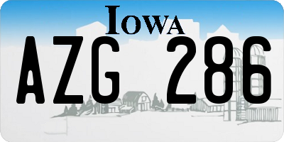 IA license plate AZG286
