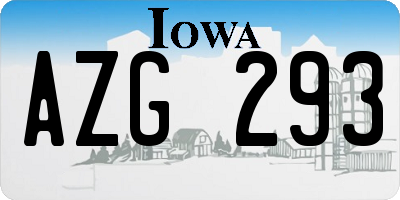 IA license plate AZG293