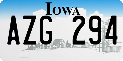 IA license plate AZG294