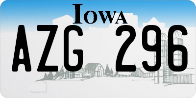 IA license plate AZG296