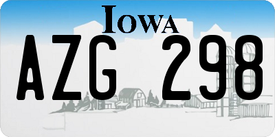 IA license plate AZG298