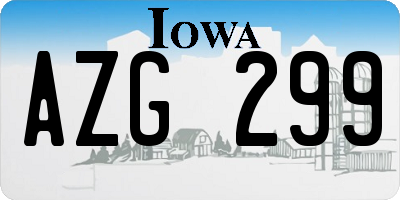 IA license plate AZG299