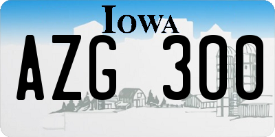 IA license plate AZG300