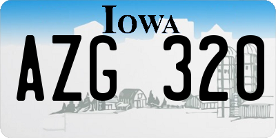 IA license plate AZG320