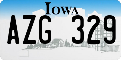 IA license plate AZG329