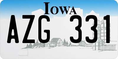 IA license plate AZG331