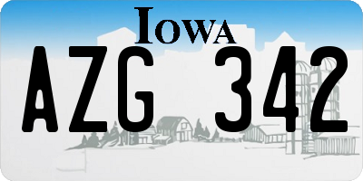 IA license plate AZG342