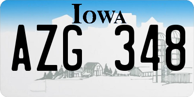 IA license plate AZG348