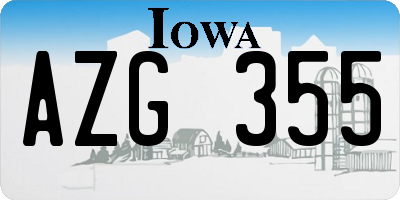 IA license plate AZG355