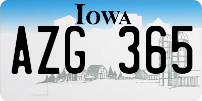 IA license plate AZG365
