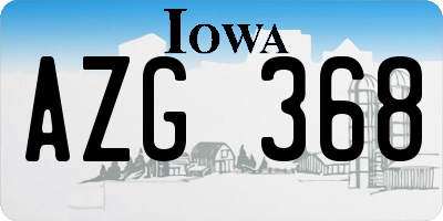 IA license plate AZG368