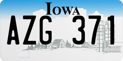 IA license plate AZG371