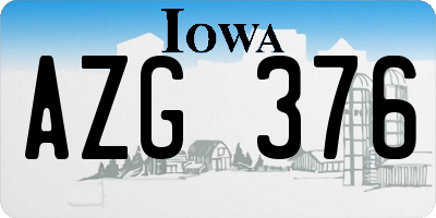 IA license plate AZG376
