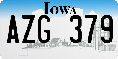 IA license plate AZG379