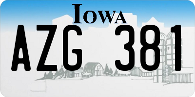 IA license plate AZG381